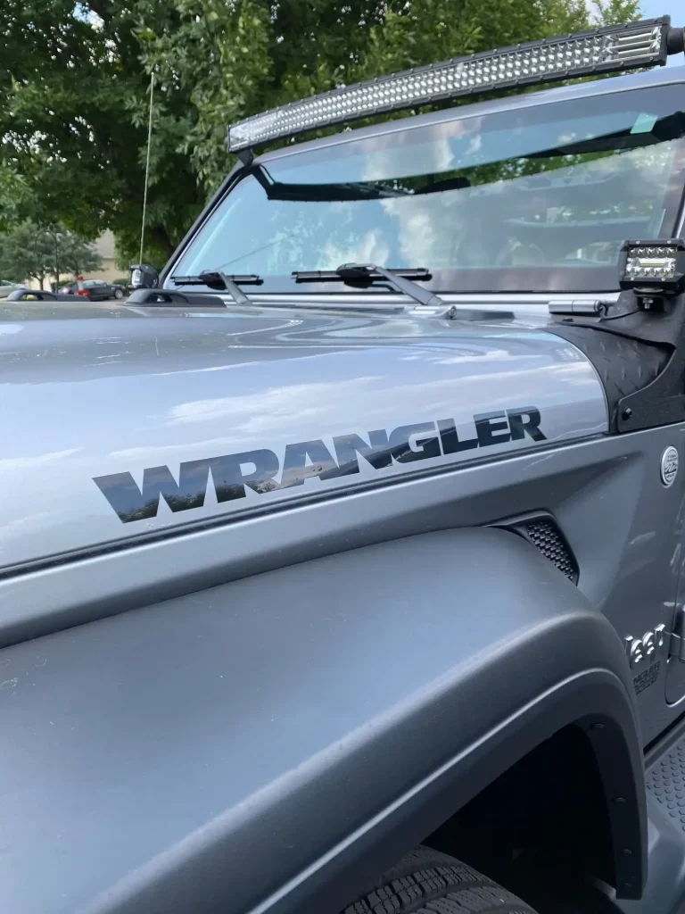 2PCS Balck Jeep "Wrangler" Engine Hood Decal Stickers