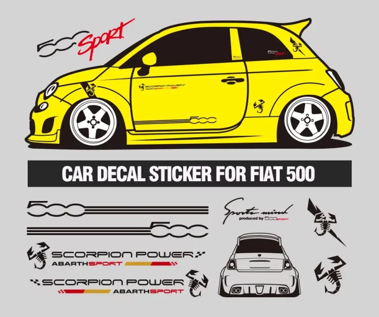 fiat 500 stickers