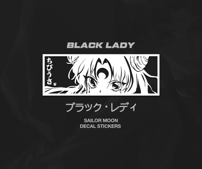 Black lady Sailor Moon Chibiusa JDM anime car stickers decals